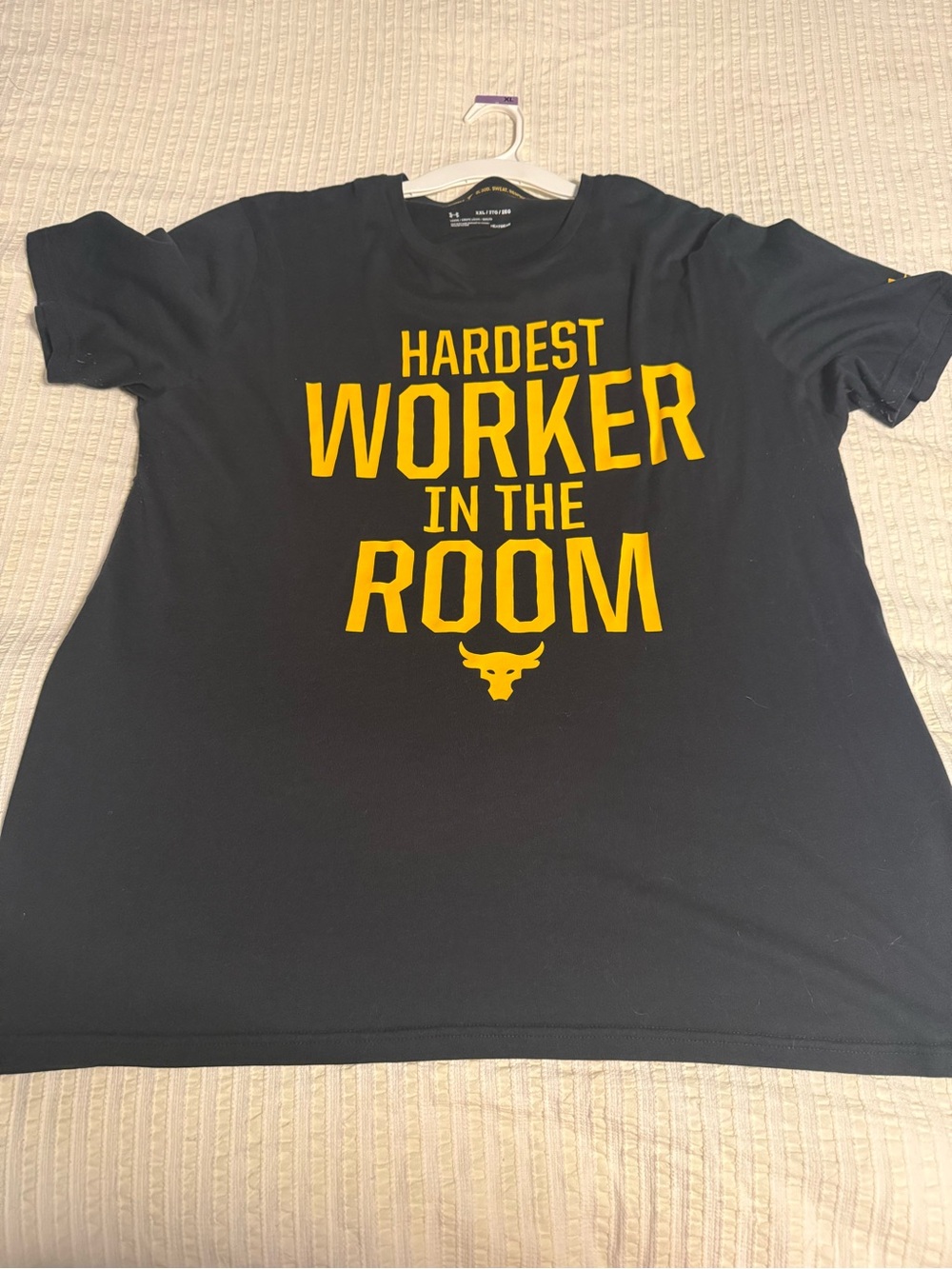 Under Armour Black HeatGear Tee with Yellow Accent